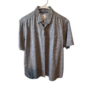 Denim & Flower Ricky Singh Gray Casual Button Up Short‎ Sleeve Shirt L